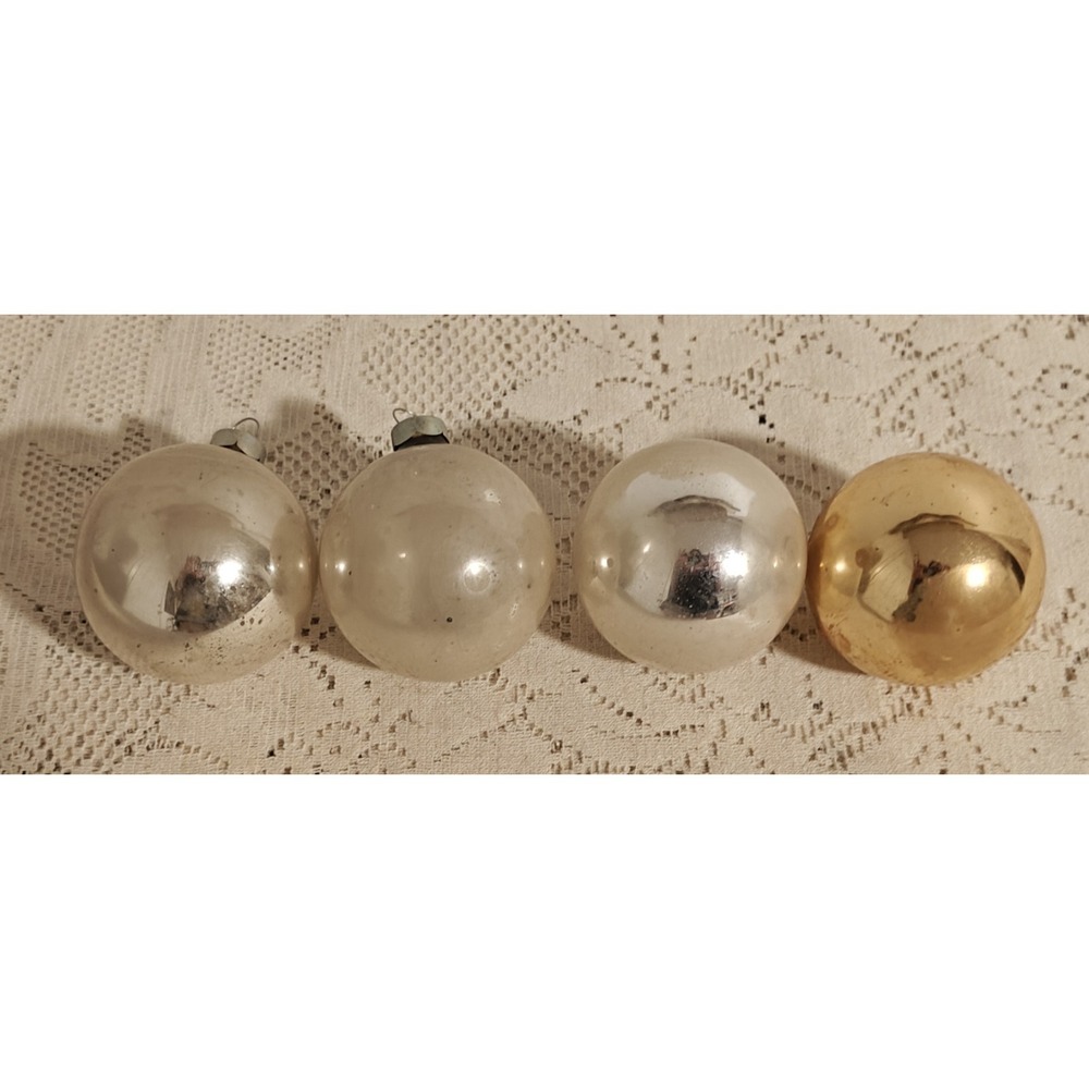 Lot.Of 4 Rauch Mercury Glass Christmas Ball Ornaments